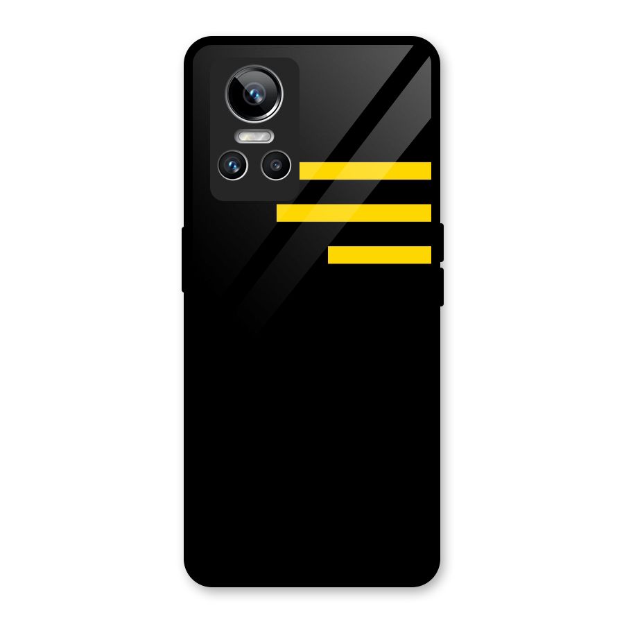 Sports Yellow Stripes Glass Back Case for Realme GT Neo 3