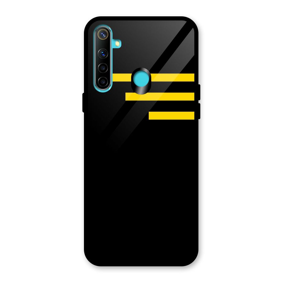 Sports Yellow Stripes Glass Back Case for Realme Narzo 10