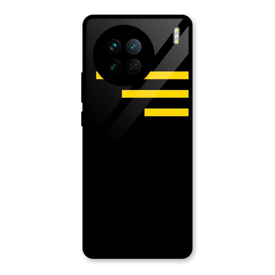 Sports Yellow Stripes Glass Back Case for Vivo X90