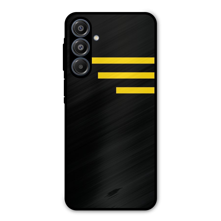 Sports Yellow Stripes Metal Back Case for Galaxy A16 5G