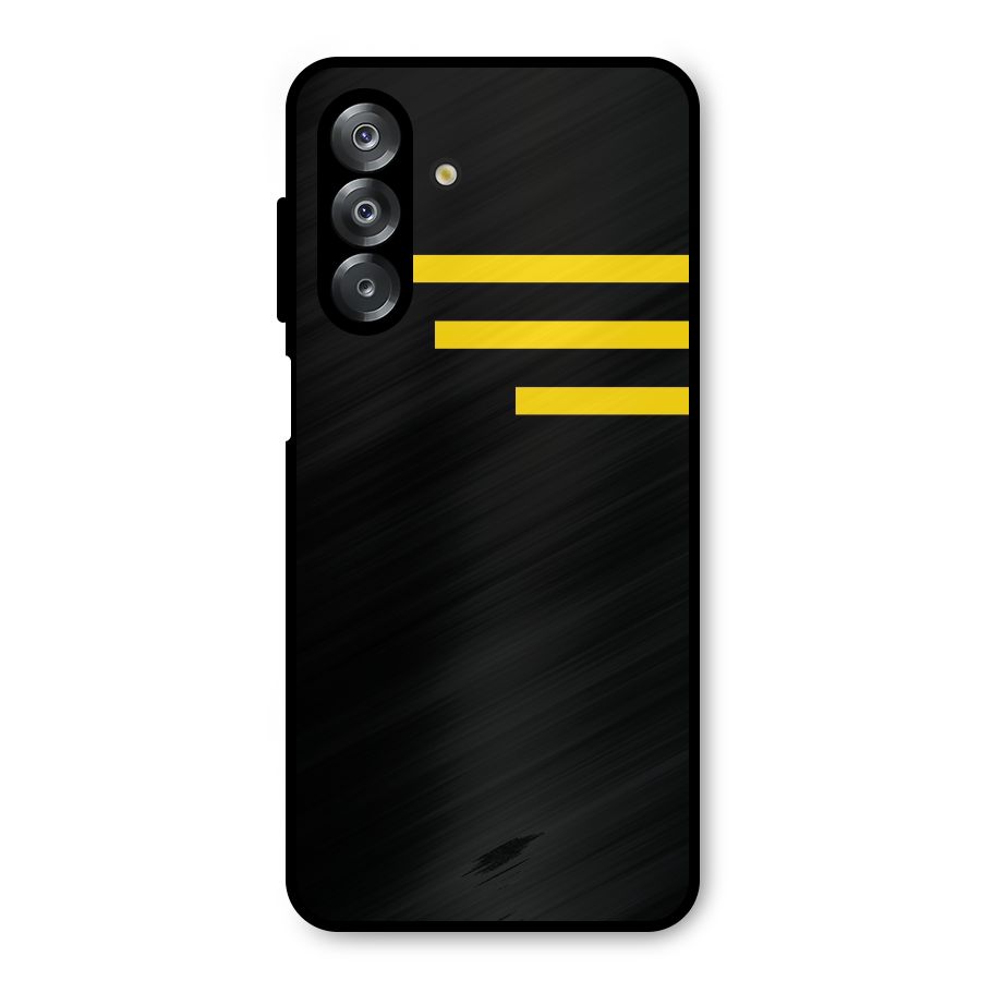 Sports Yellow Stripes Metal Back Case for Galaxy A26
