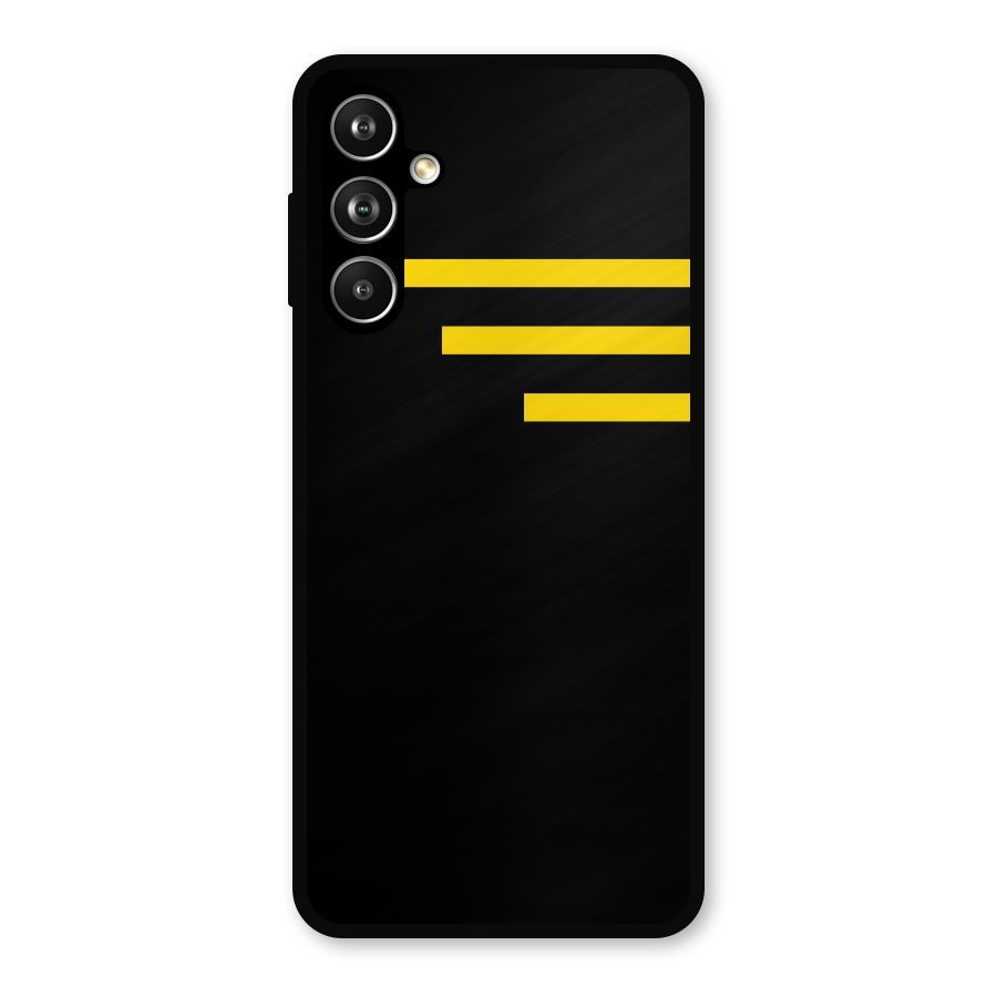 Sports Yellow Stripes Metal Back Case for Galaxy F54