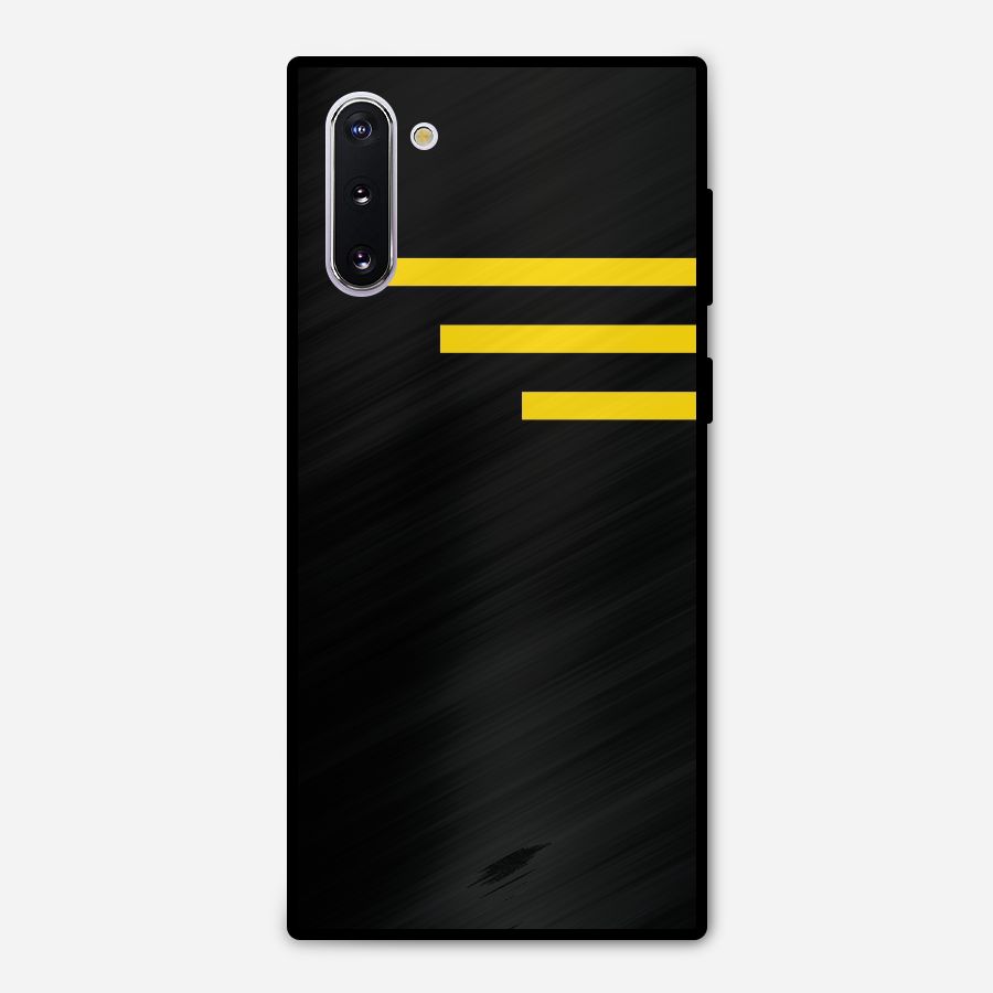 Sports Yellow Stripes Metal Back Case for Galaxy Note 10