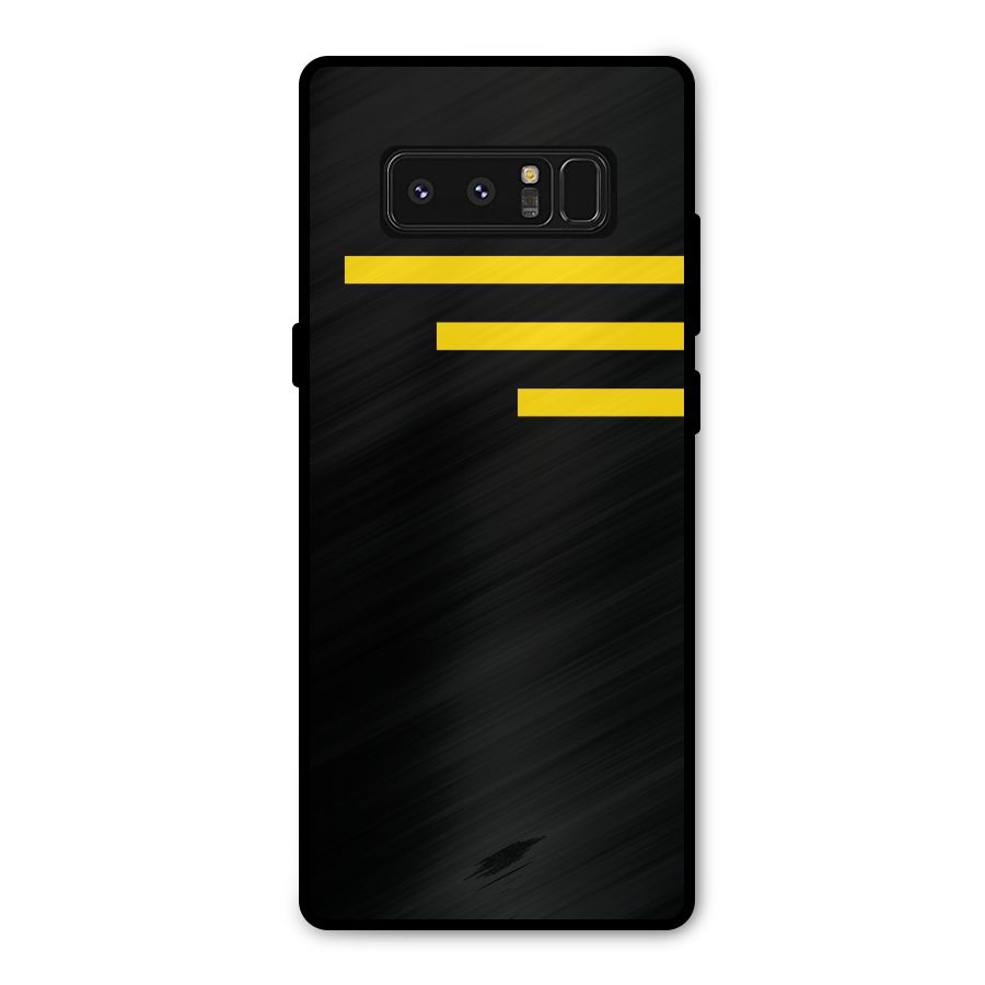 Sports Yellow Stripes Metal Back Case for Galaxy Note 8