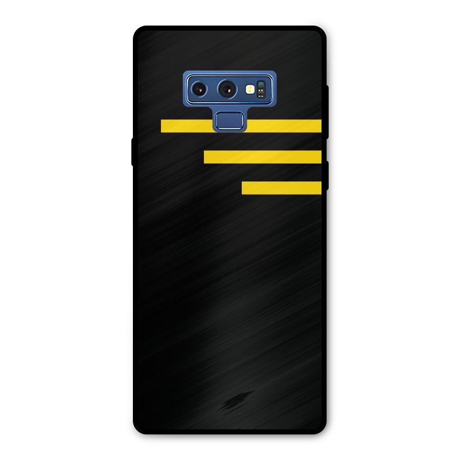 Sports Yellow Stripes Metal Back Case for Galaxy Note 9