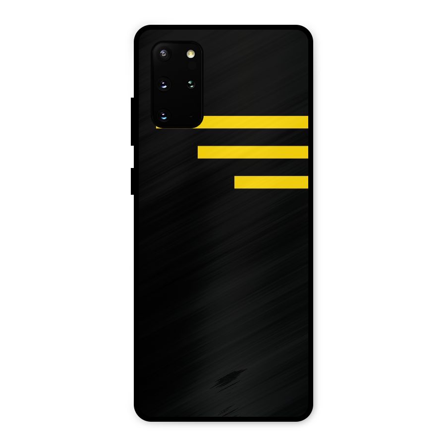 Sports Yellow Stripes Metal Back Case for Galaxy S20 Plus