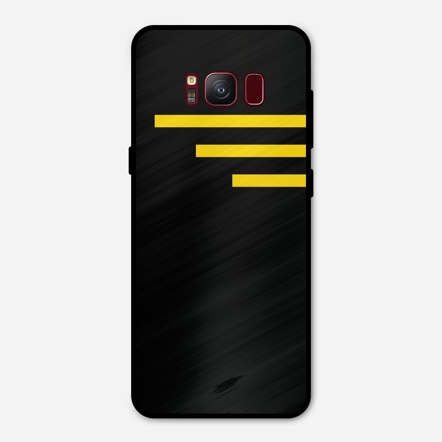 Sports Yellow Stripes Metal Back Case for Galaxy S8