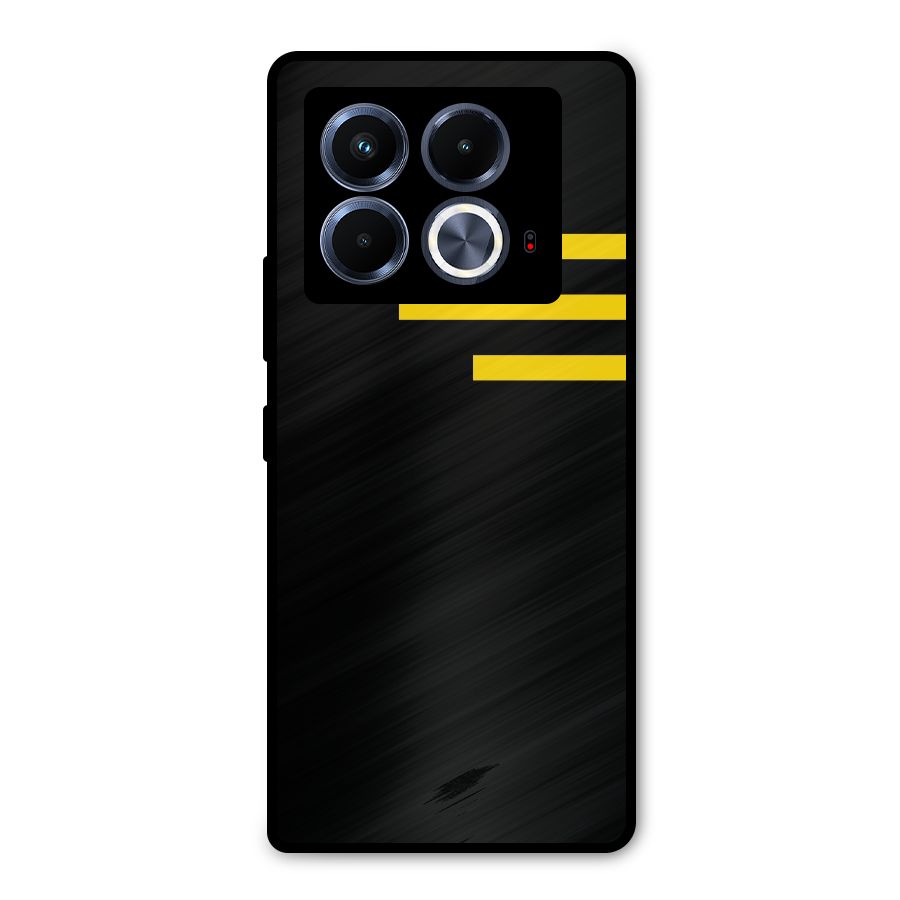Sports Yellow Stripes Metal Back Case for Infinix Note 40 5G