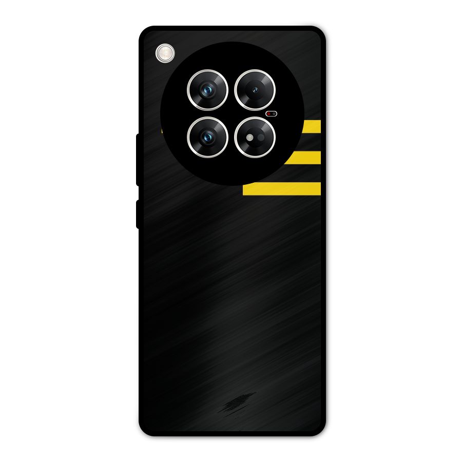 Sports Yellow Stripes Metal Back Case for Infinix Zero 40 5G