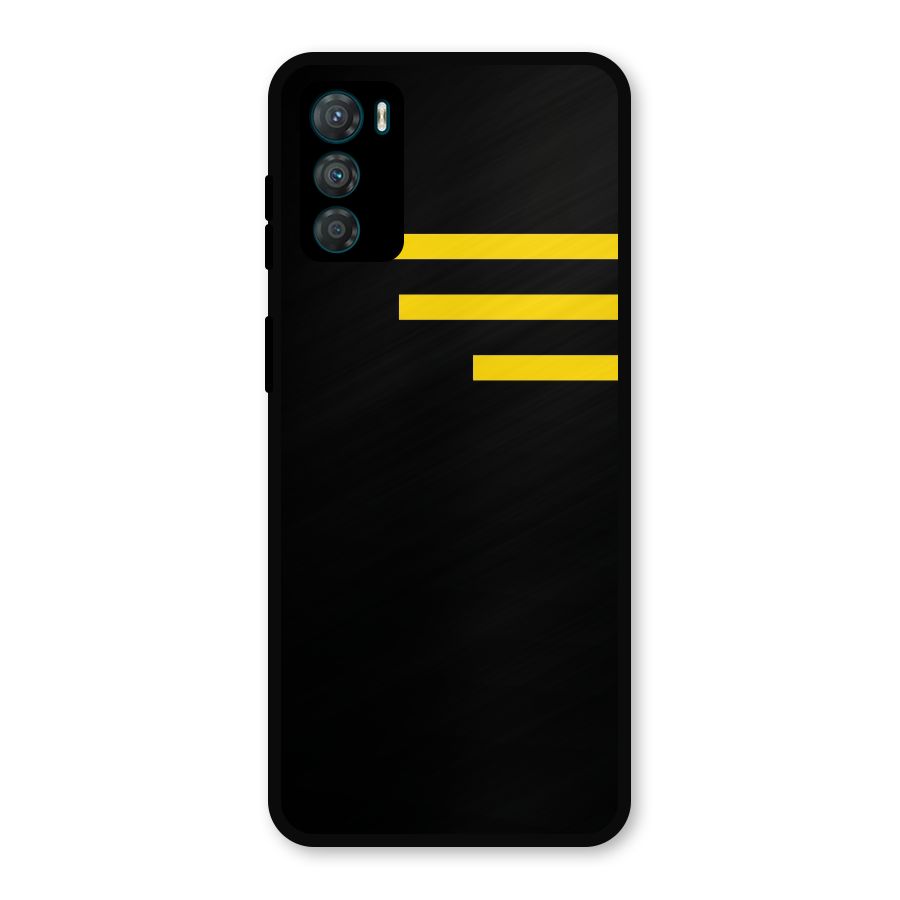 Sports Yellow Stripes Metal Back Case for Moto G42