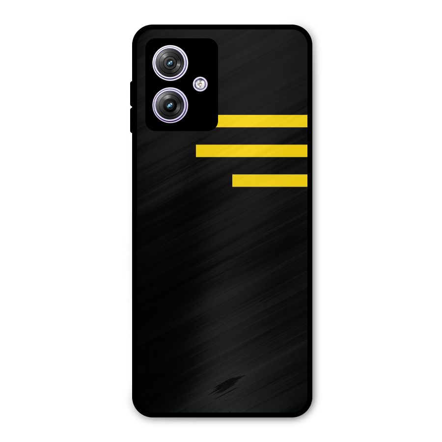 Sports Yellow Stripes Metal Back Case for Moto G64