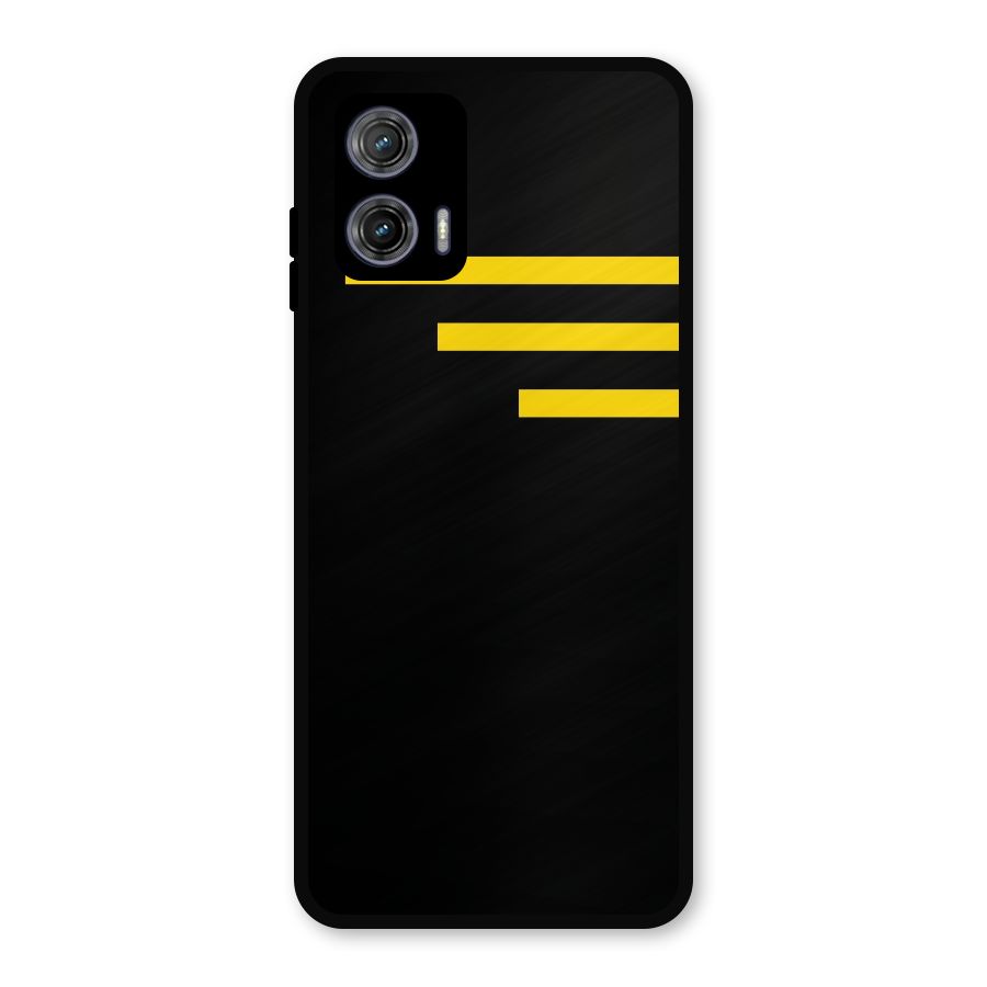 Sports Yellow Stripes Metal Back Case for Moto G73