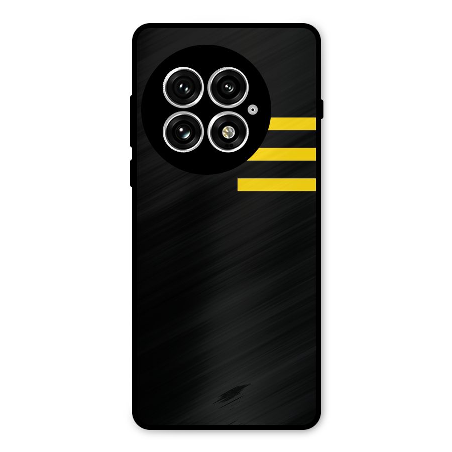 Sports Yellow Stripes Metal Back Case for OnePlus 13