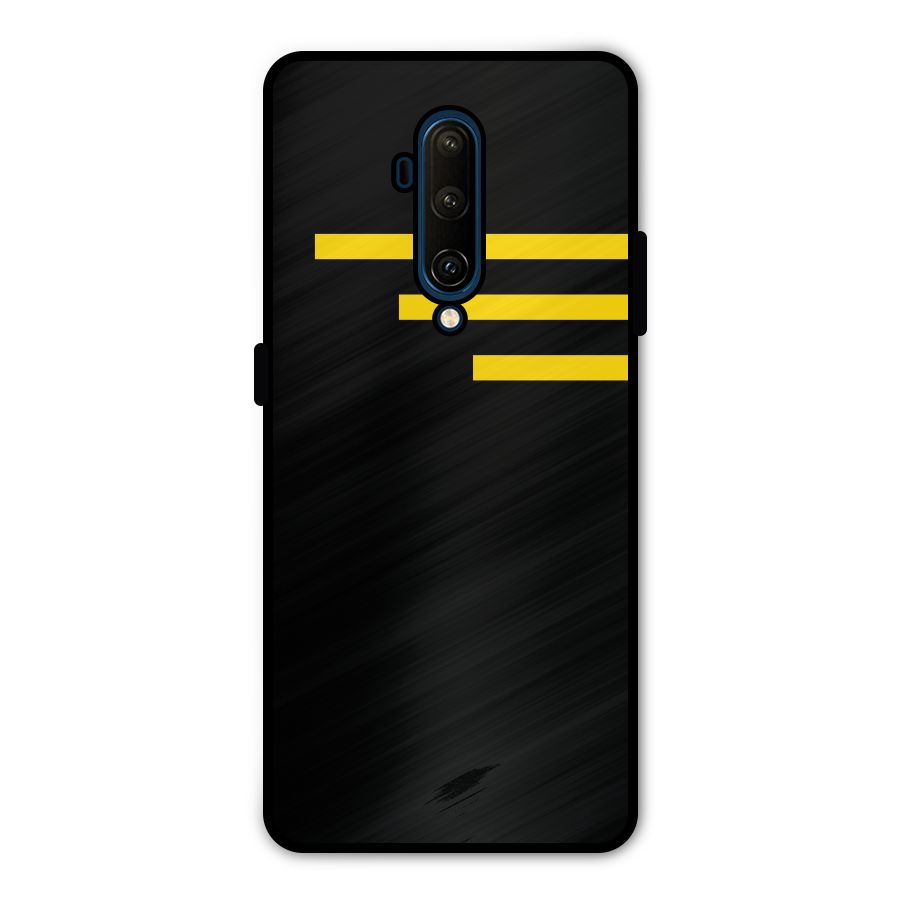 Sports Yellow Stripes Metal Back Case for OnePlus 7T Pro