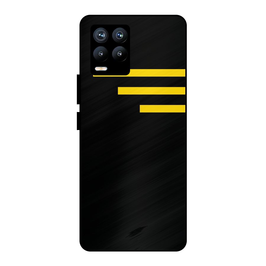 Sports Yellow Stripes Metal Back Case for Realme 8 Pro