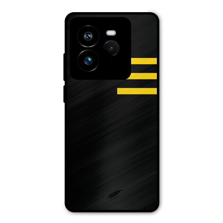 Sports Yellow Stripes Metal Back Case for Realme GT 7 Pro