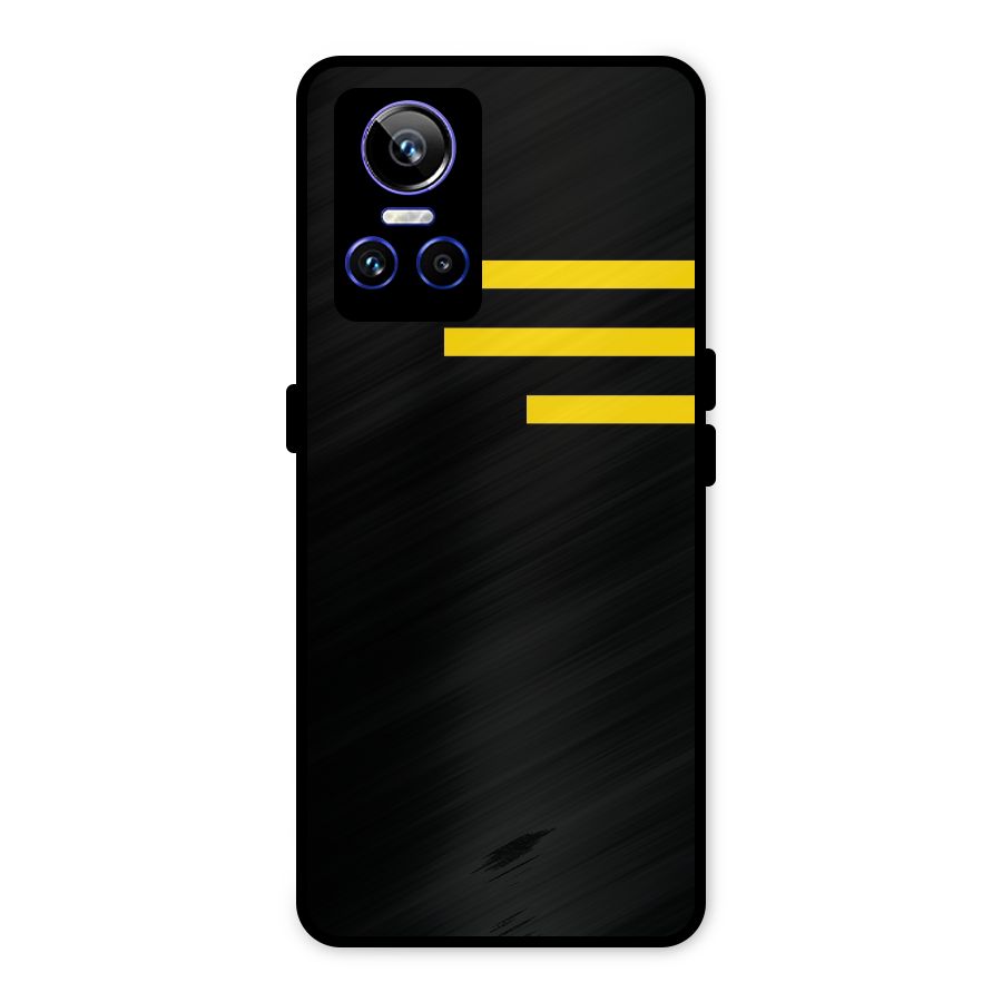 Sports Yellow Stripes Metal Back Case for Realme GT Neo 3