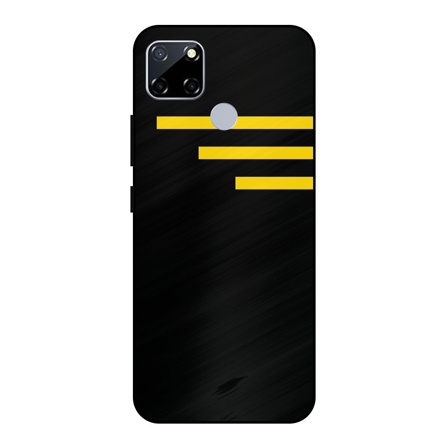 Sports Yellow Stripes Metal Back Case for Realme Narzo 20