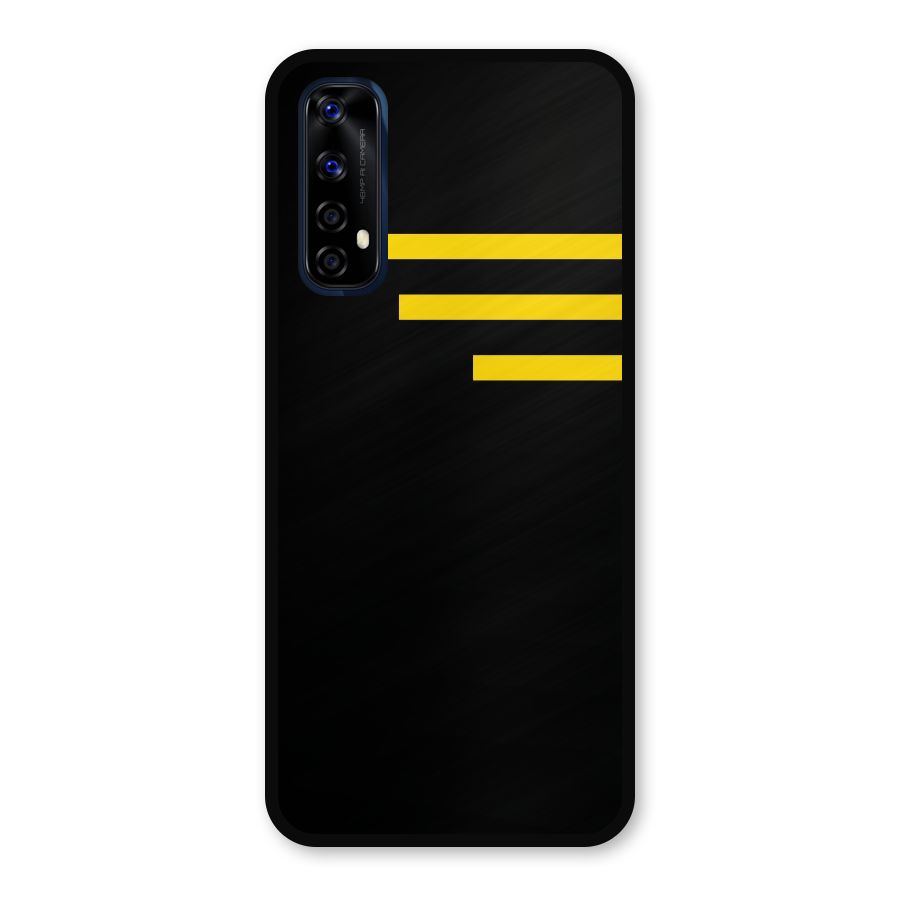 Sports Yellow Stripes Metal Back Case for Realme Narzo 20 Pro