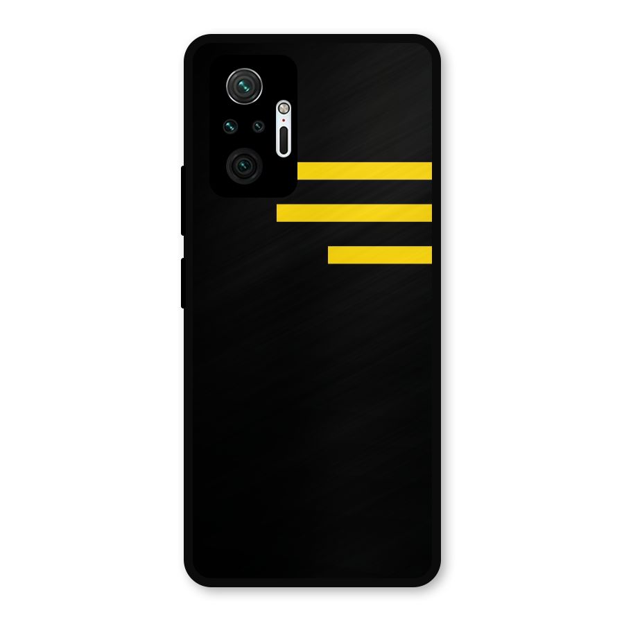 Sports Yellow Stripes Metal Back Case for Redmi Note 10 Pro