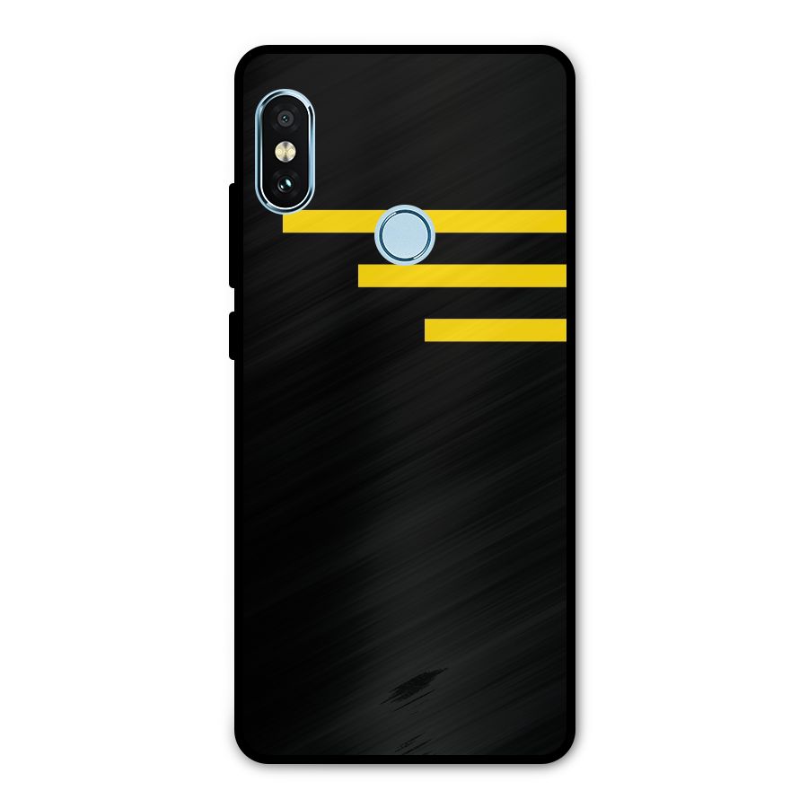 Sports Yellow Stripes Metal Back Case for Redmi Note 5 Pro