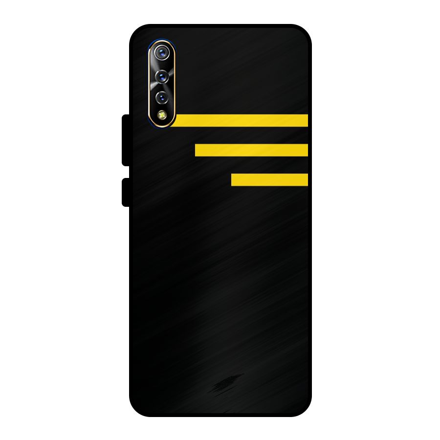 Sports Yellow Stripes Metal Back Case for Vivo S1