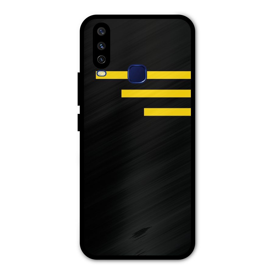 Sports Yellow Stripes Metal Back Case for Vivo V17