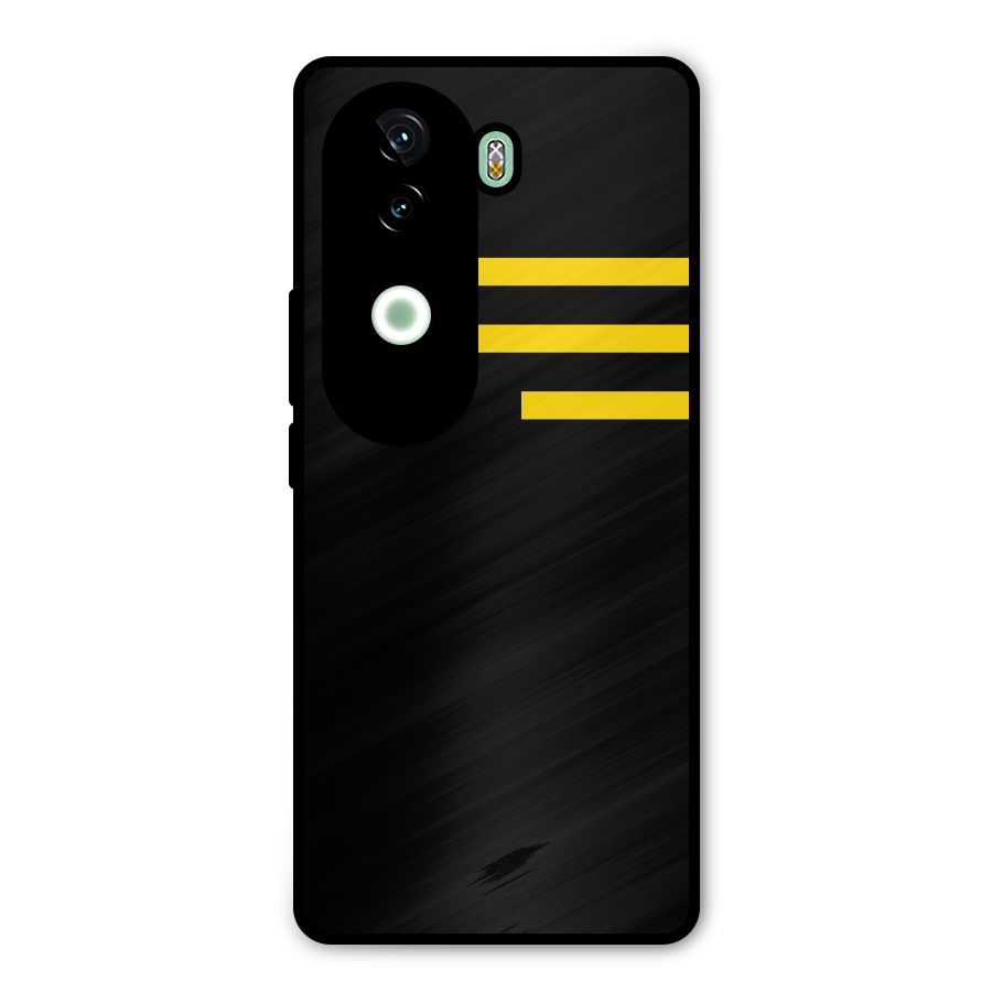 Sports Yellow Stripes Metal Back Case for Vivo V40e