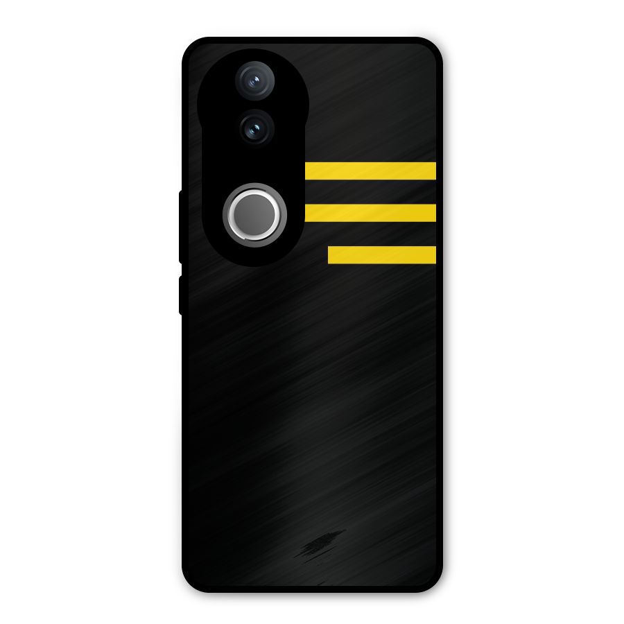 Sports Yellow Stripes Metal Back Case for Vivo V50e
