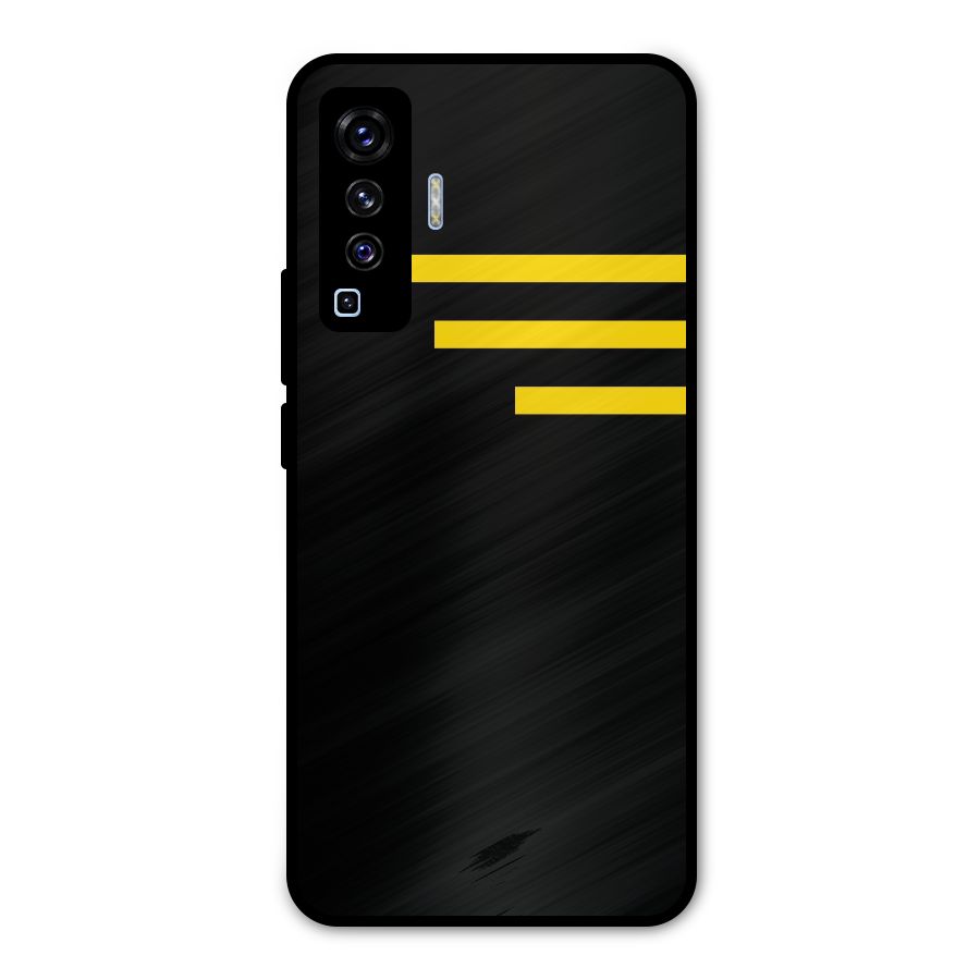 Sports Yellow Stripes Metal Back Case for Vivo X50