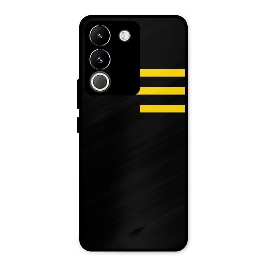 Sports Yellow Stripes Metal Back Case for Vivo Y200