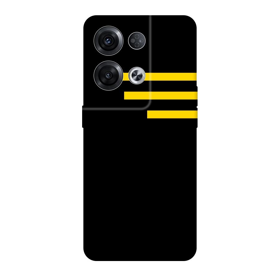 Sports Yellow Stripes Original Polycarbonate Back Case for Oppo Reno8 Pro 5G