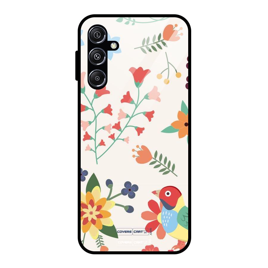 Spring Flowers Glass Back Case for Galaxy M34 5G