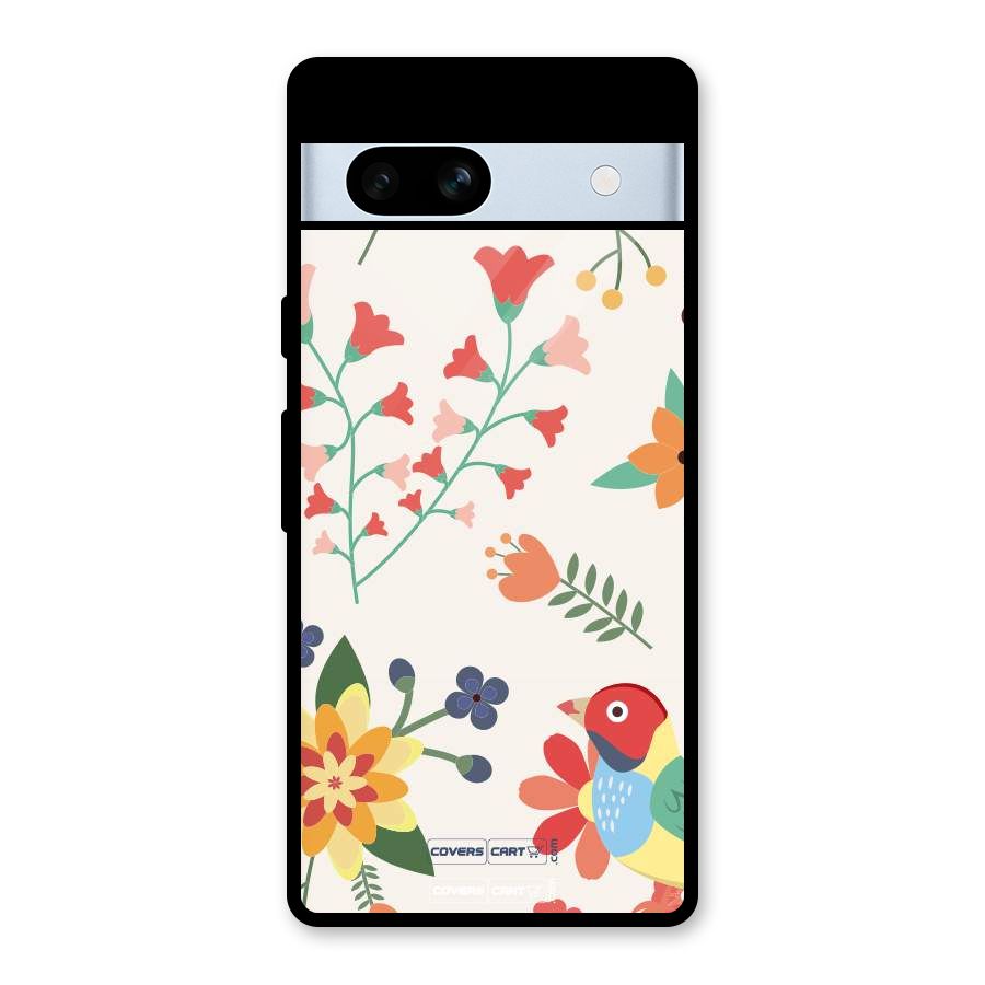 Spring Flowers Glass Back Case for Google Pixel 7a