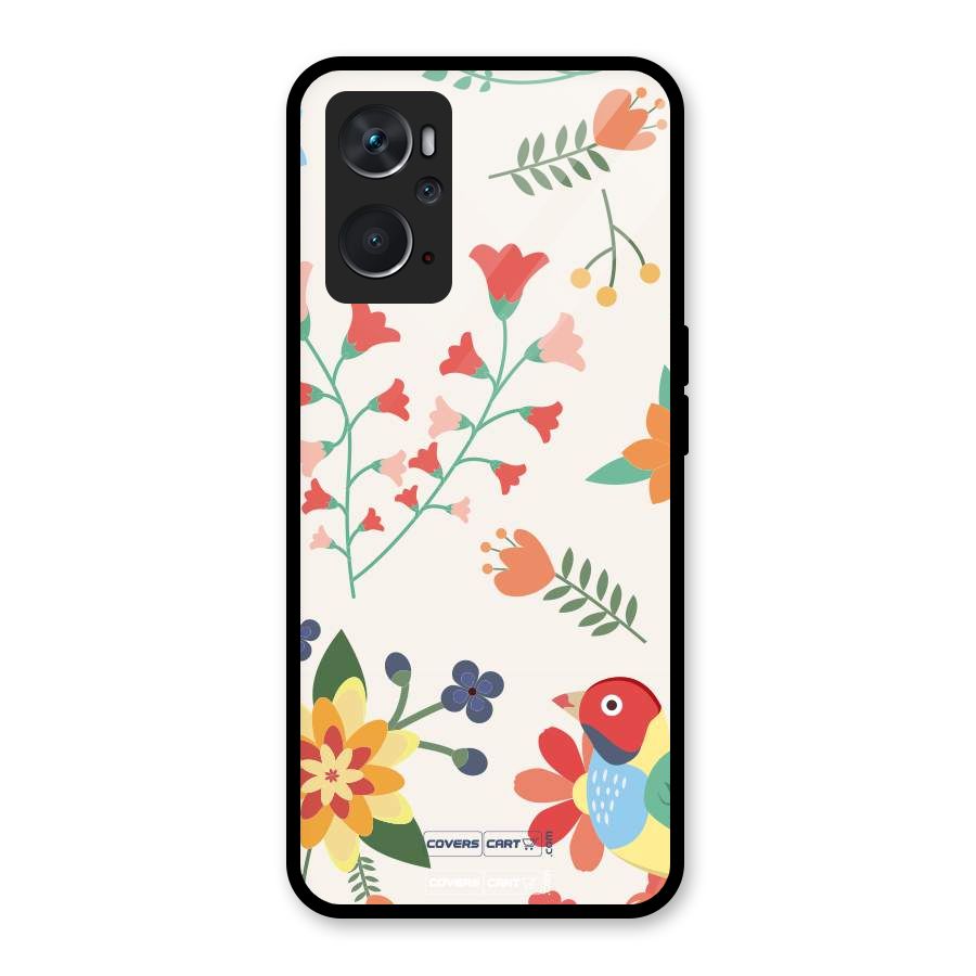 Spring Flowers Glass Back Case for Oppo K10 4G