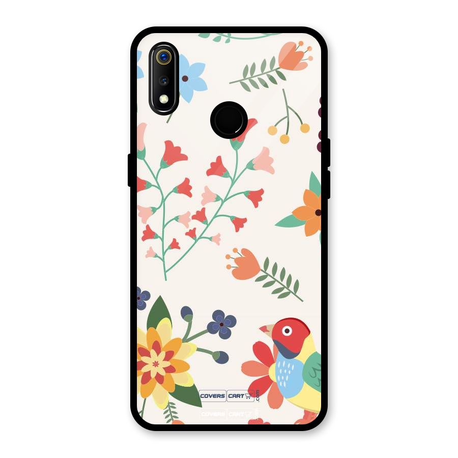 Spring Flowers Glass Back Case for Realme 3i