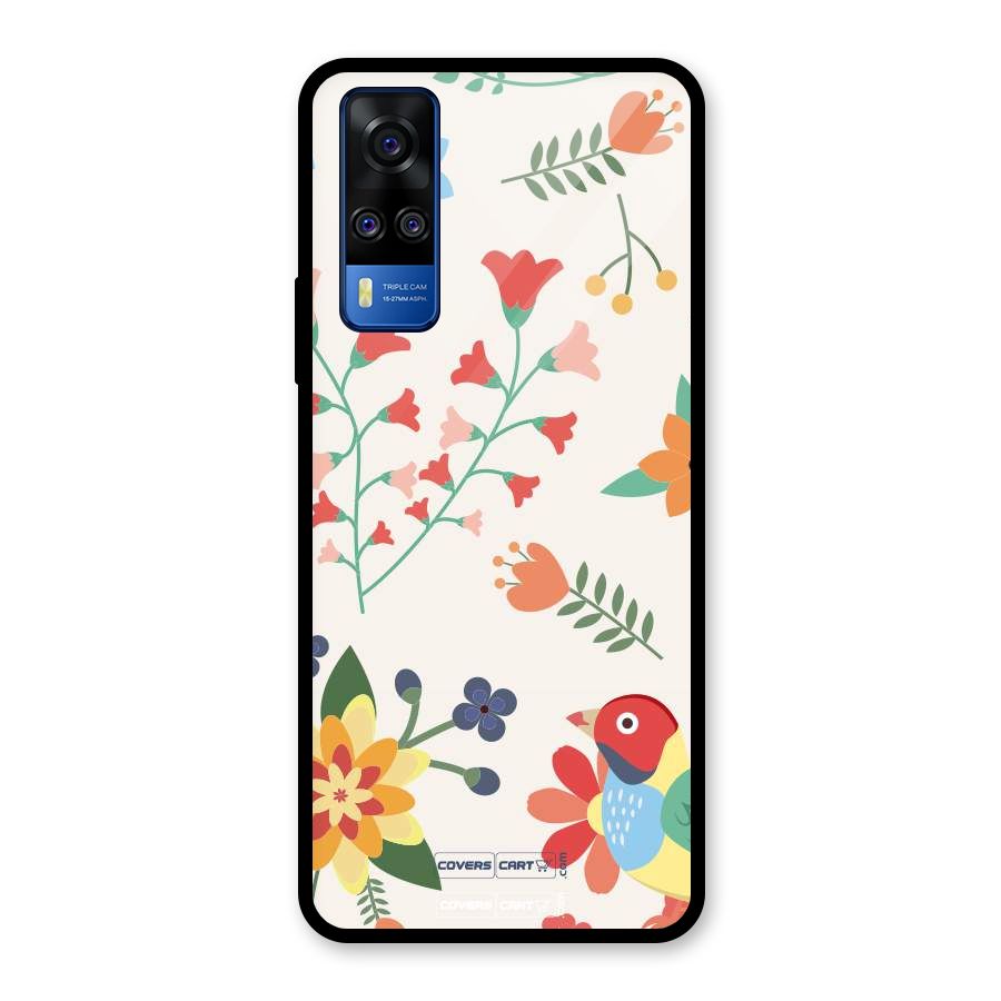 Spring Flowers Glass Back Case for Vivo Y31