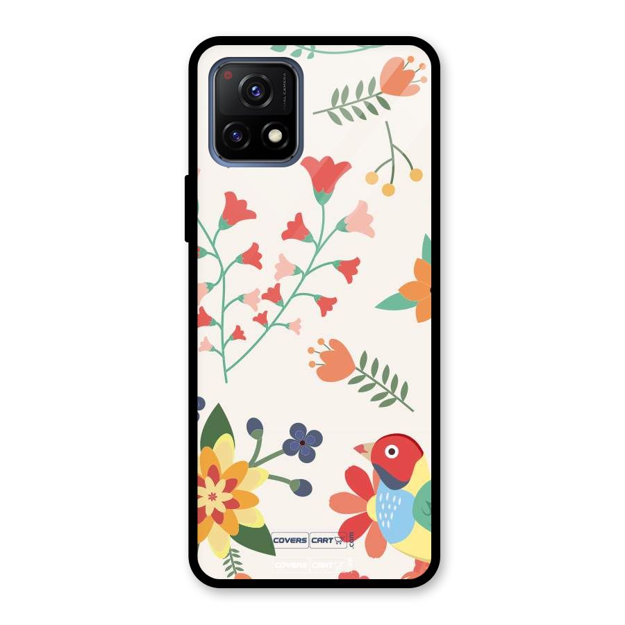 Spring Flowers Glass Back Case for Vivo Y72 5G