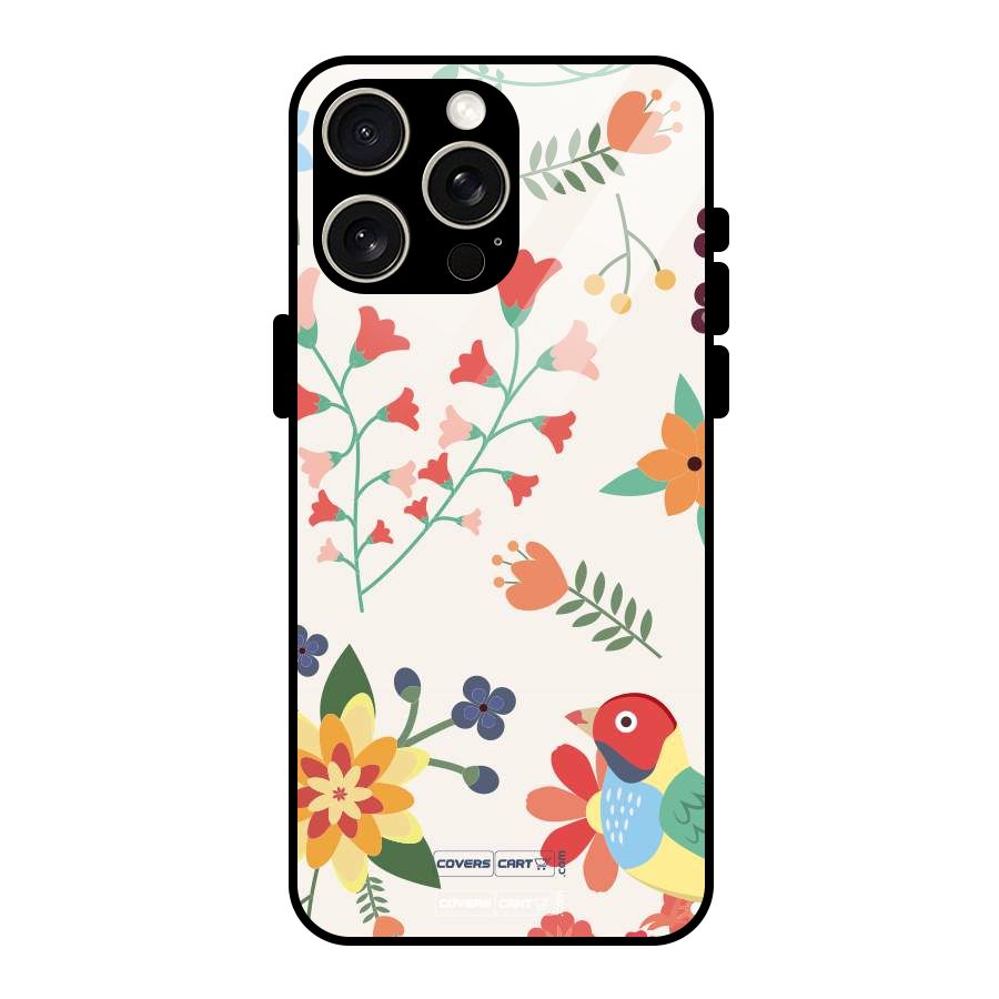 Spring Flowers Glass Back Case for iPhone 15 Pro Max