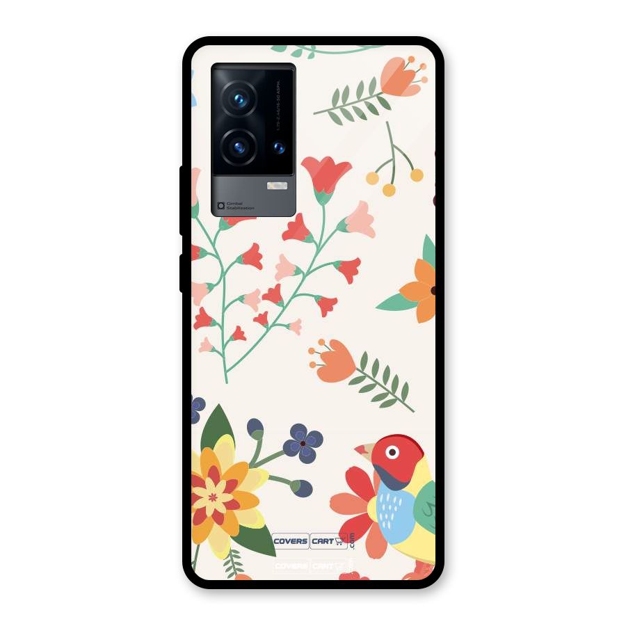 Spring Flowers Glass Back Case for iQOO 9 5G