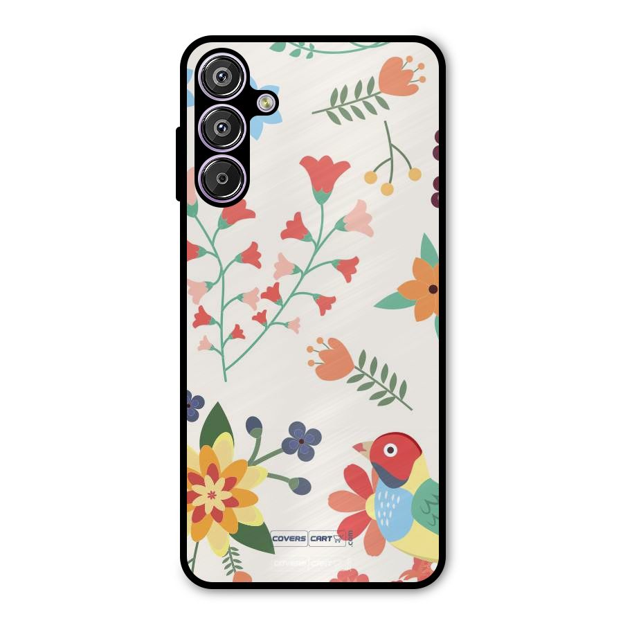 Spring Flowers Metal Back Case for Galaxy F15