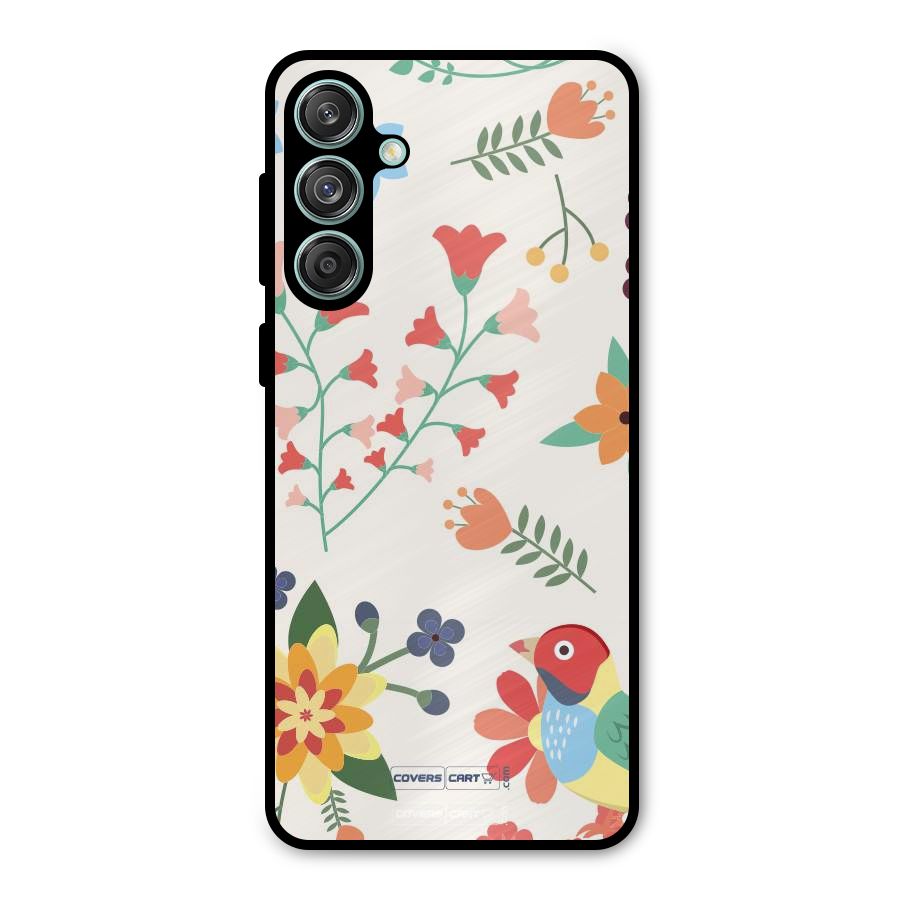Spring Flowers Metal Back Case for Galaxy M55 5G