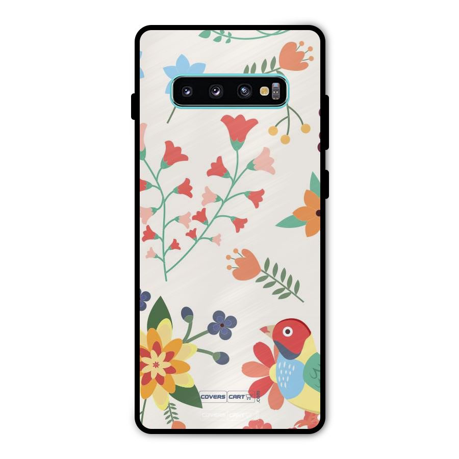 Spring Flowers Metal Back Case for Galaxy S10 Plus