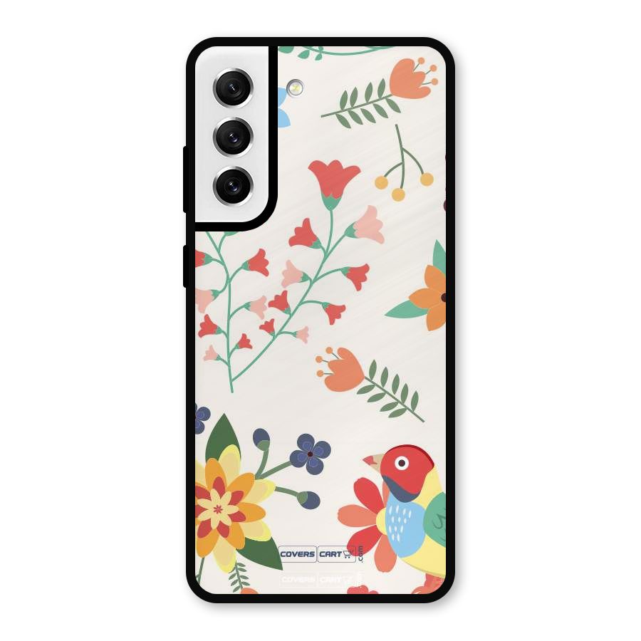 Spring Flowers Metal Back Case for Galaxy S21 FE 5G