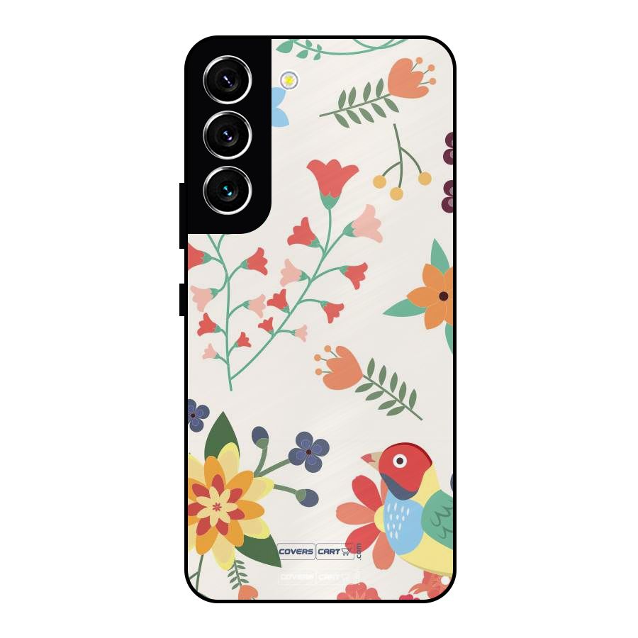 Spring Flowers Metal Back Case for Galaxy S22 5G