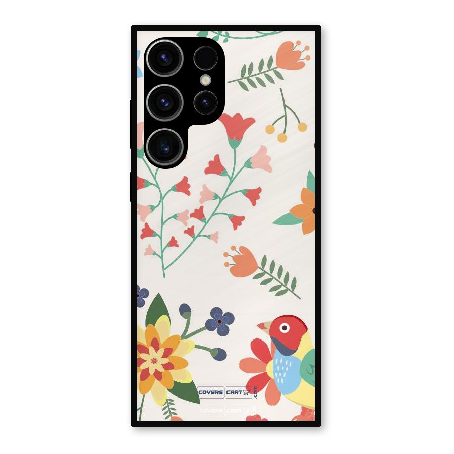 Spring Flowers Metal Back Case for Galaxy S23 Ultra