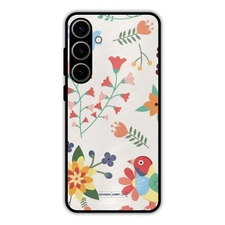Spring Flowers Metal Back Case for Galaxy S24 Plus