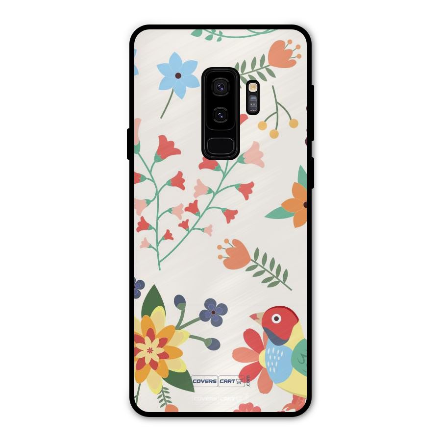 Spring Flowers Metal Back Case for Galaxy S9 Plus