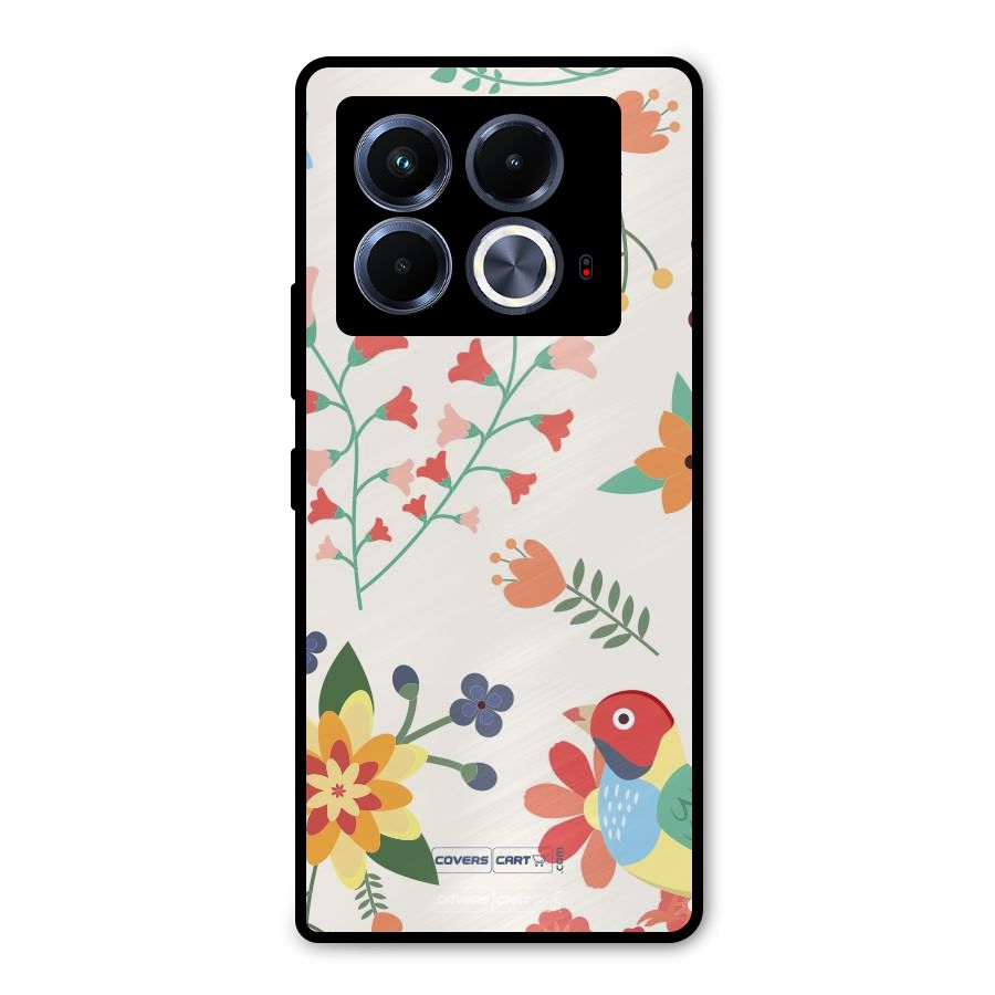 Spring Flowers Metal Back Case for Infinix Note 40 5G