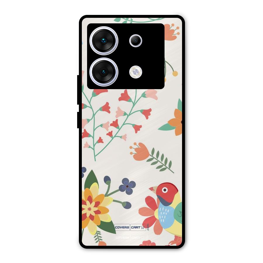 Spring Flowers Metal Back Case for Infinix Zero 30 5G